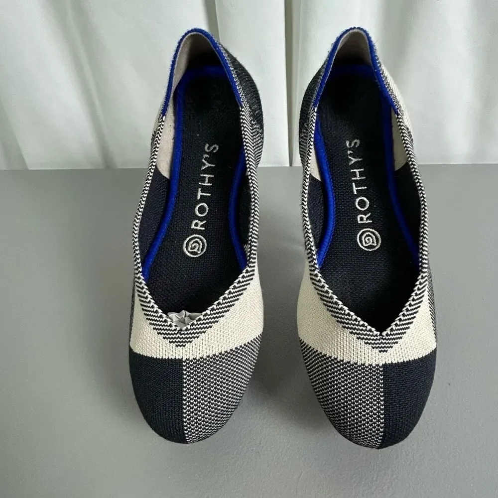 Rothy's Women's Black and Cream Patterned Flats size 6.5